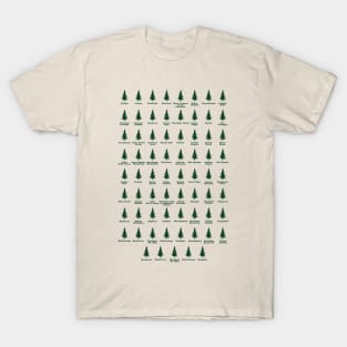 US National Parks All 63 National Parks Tree Edit T-Shirt